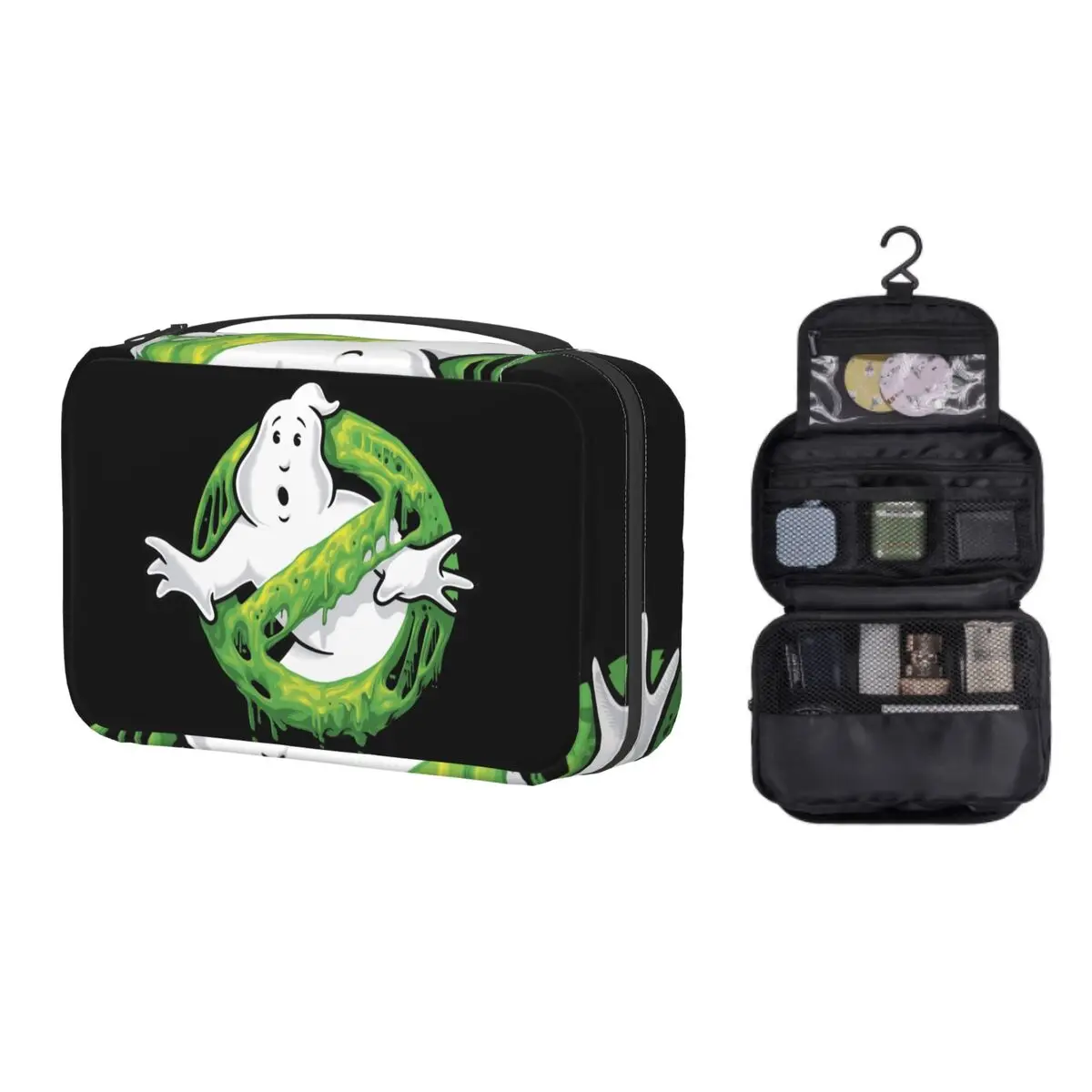 

Ghost Hunters Busters Classic Slime Makeup Bag Travel Cosmetic Organizer Fashion 80s Ghostbusters Hanging Storage Toiletry Bags