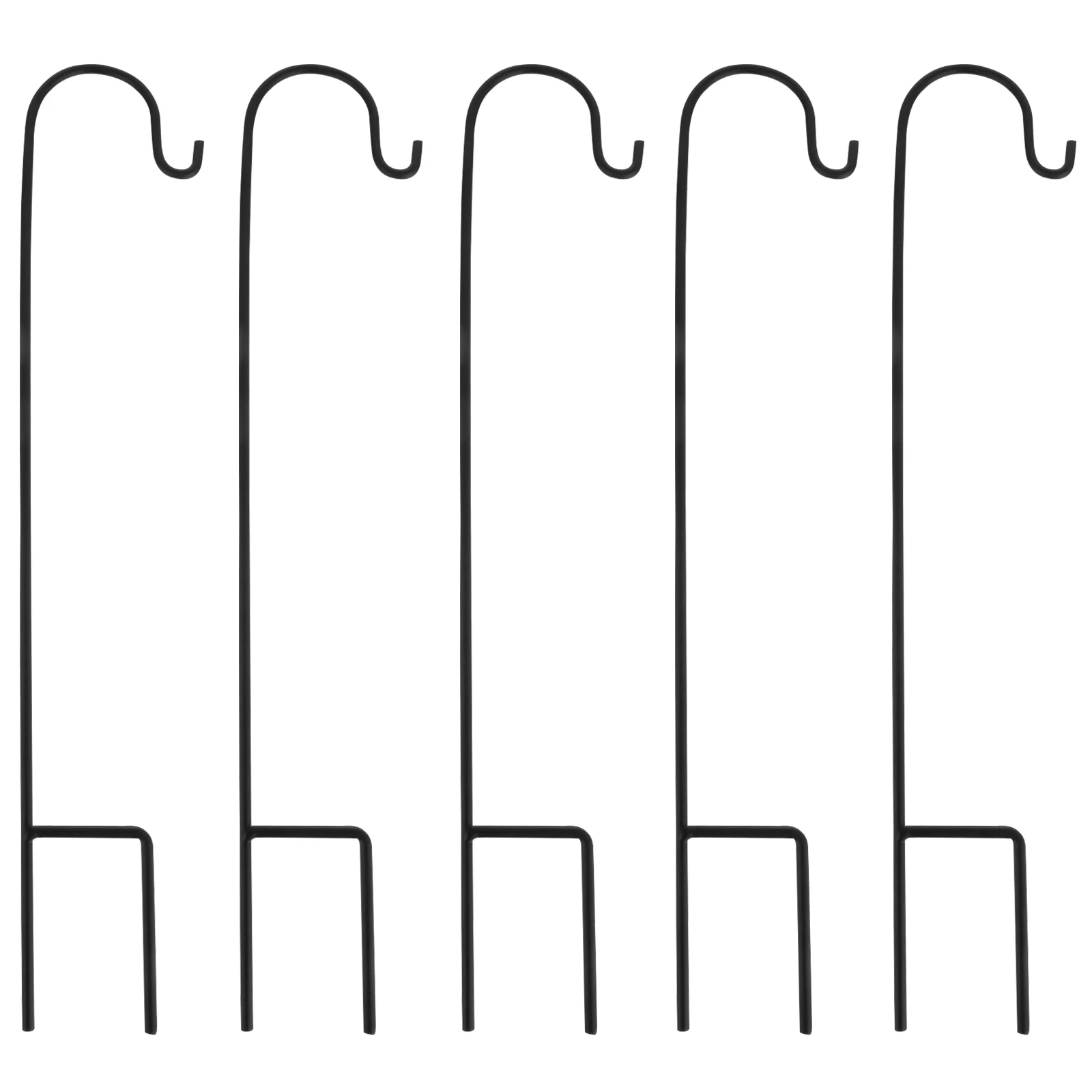 

5Pcs Shepherd Hooks Plant Hook Garden Stake Hooks Plant Stand Hanger (Black)
