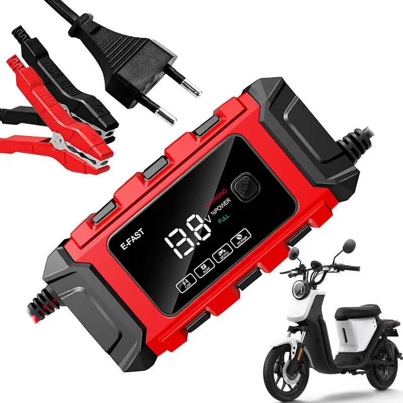 

Car Battery Charger 12V Pulse Repair LCD Display Smart Fast Charge Portable Battery Chargers Self-Stop For Car Motorcycle RV