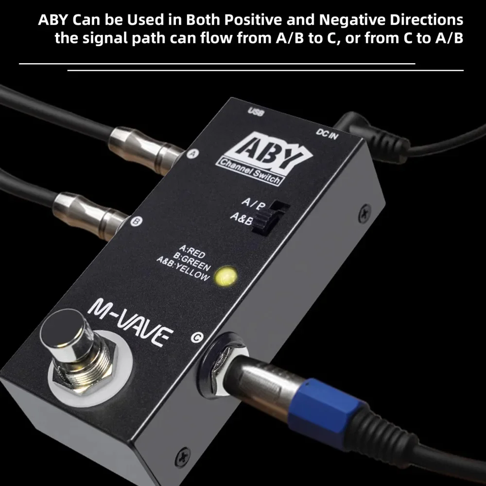 M-VAVE ABY Line Selector AB Switch Педаль эффектов для гитары True Bypass Гитара Бас Box-ABY Канальный