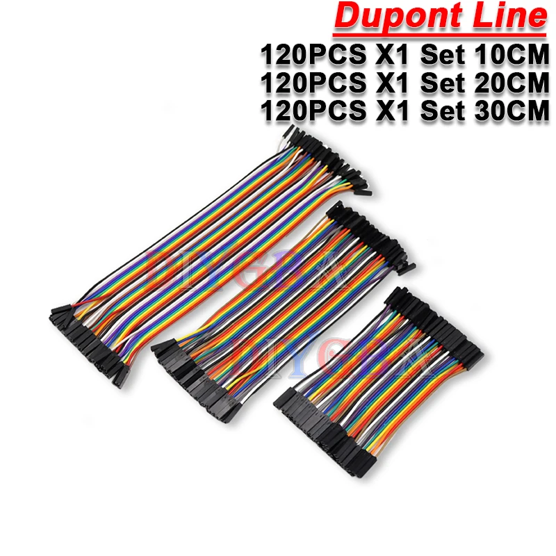 40-контактный кабель Dupont 10 см, 20 см, 30 см, штекер-штекер, гнездо-штекер, гнездо-гнездо, перемычка, кабель Dupont для Arduino, Набор для творчества