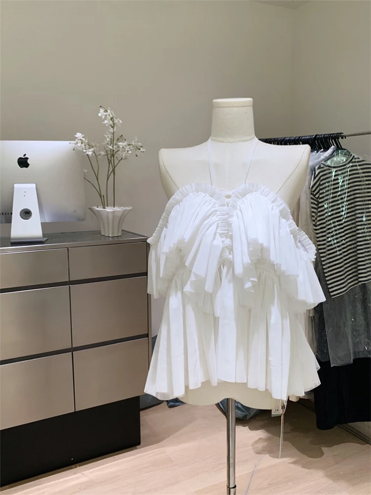 Женский винтажный топ на бретелях летний без рукавов в стиле мори Y2k уличная