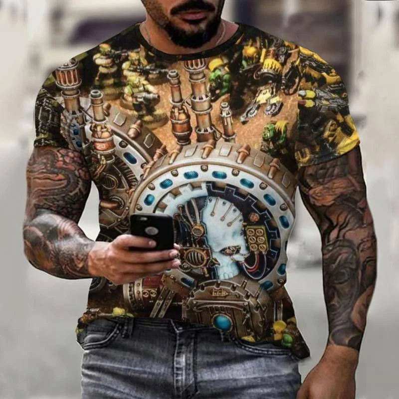 

Mechanical Watch Men Women T-shirt 2023 New Style Fashion Street Casual Short Sleeve Clothing T shirt Oversized XXS-3XL