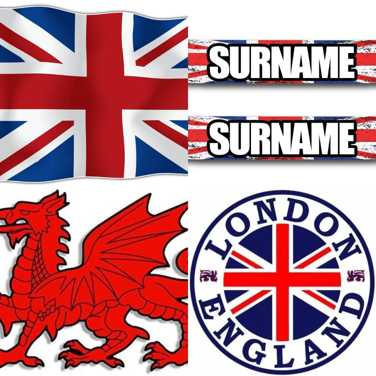 Овальная наклейка с флагом Юнион Джека вырезанная виниловая для гонок раллийный