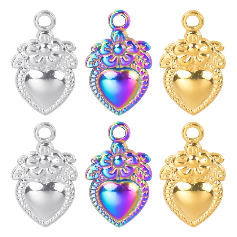 

Stainless Steel Strawberry with peach heart Gold Color Fashion Pendant DIY Jewelry Making Vintage Necklace Women Supplies Craft
