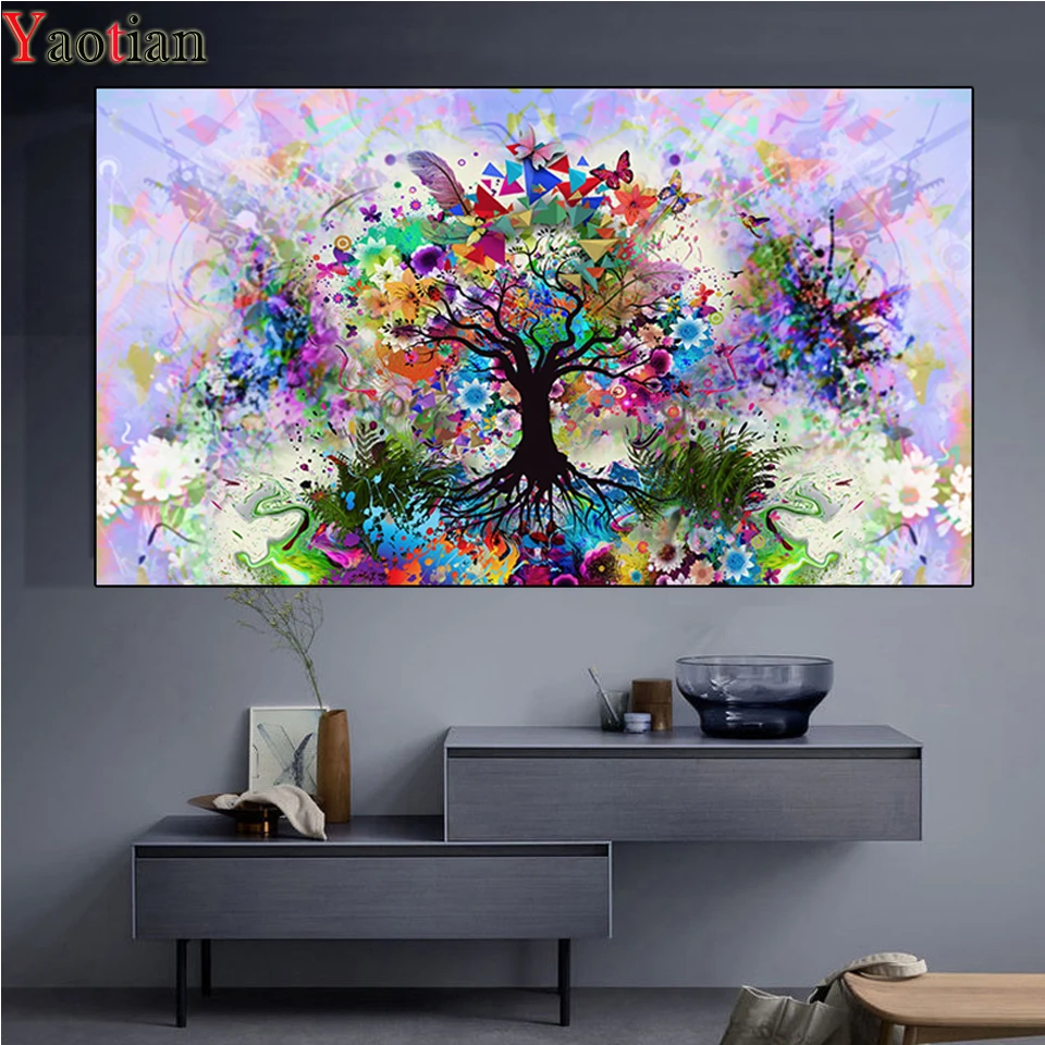 

5D DIY Diamond Painting Abstract Watercolor Tree Landscape Cross stitch Full Diamond Embroidery Mosaic Rhinestones Home Decor
