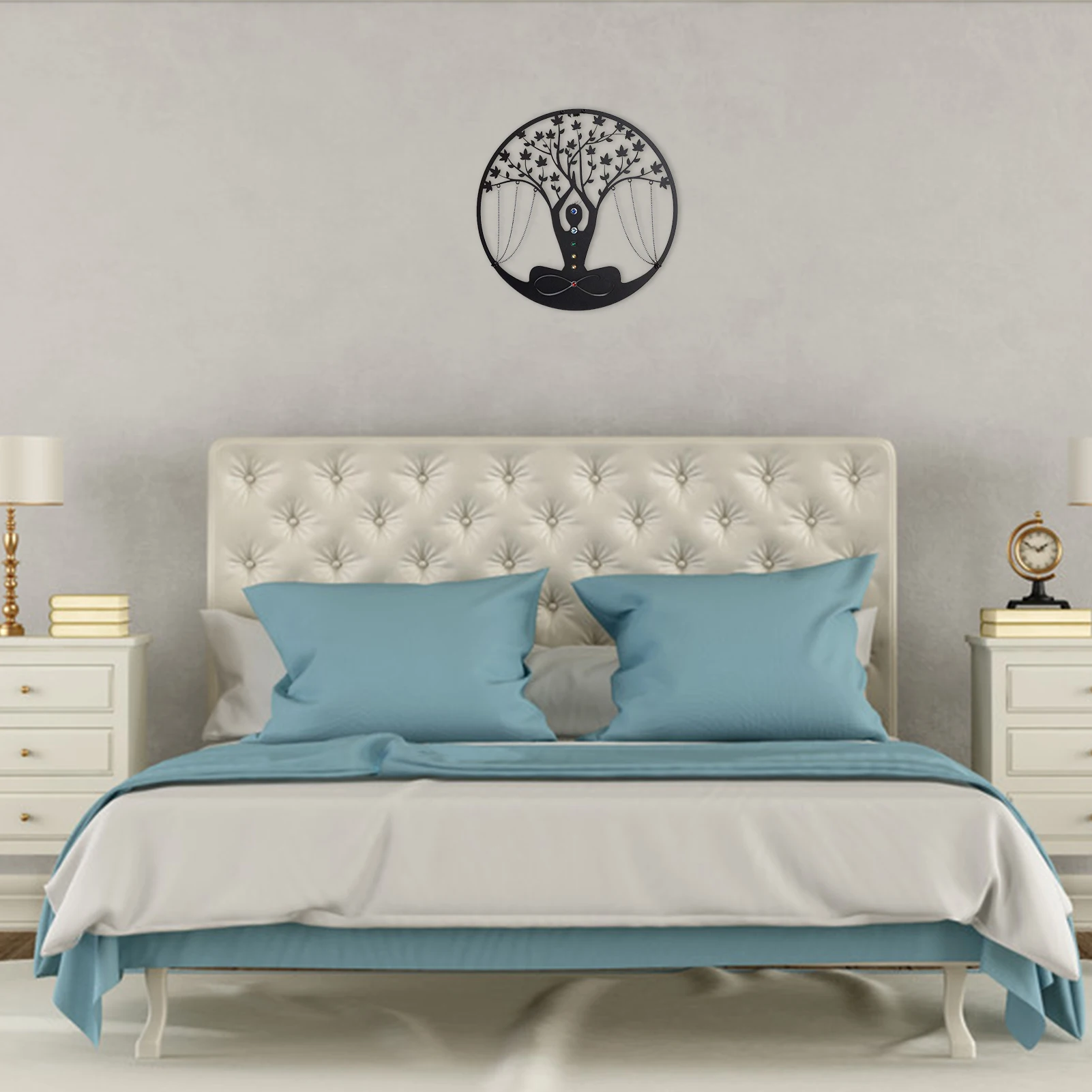 

13,3 дюймовая металлическая Настенная картина, медитация, дерево, Настенный декор, простое в установке, медитация, мужское внутреннее дерево, ...