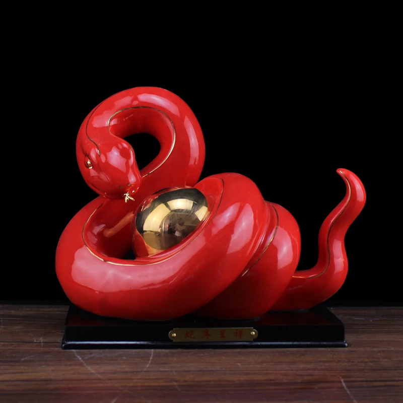 Керамический орнамент в виде змеи фарфор белый зодиак милые креативные изделия