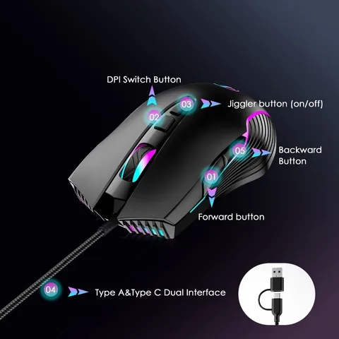 Беспроводная мышь Throughpp 2.4G RGB