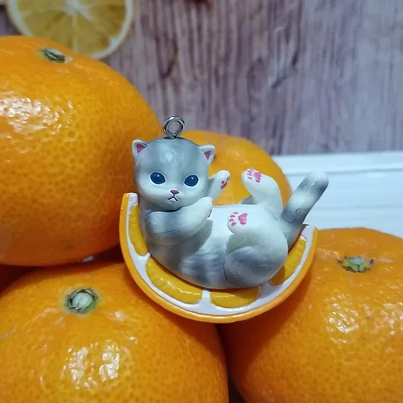 QUALIA Gashapon Super Fruit Cat Banana Orange Cantaloupe брелок милая кавайная фигурка капсульная игрушка