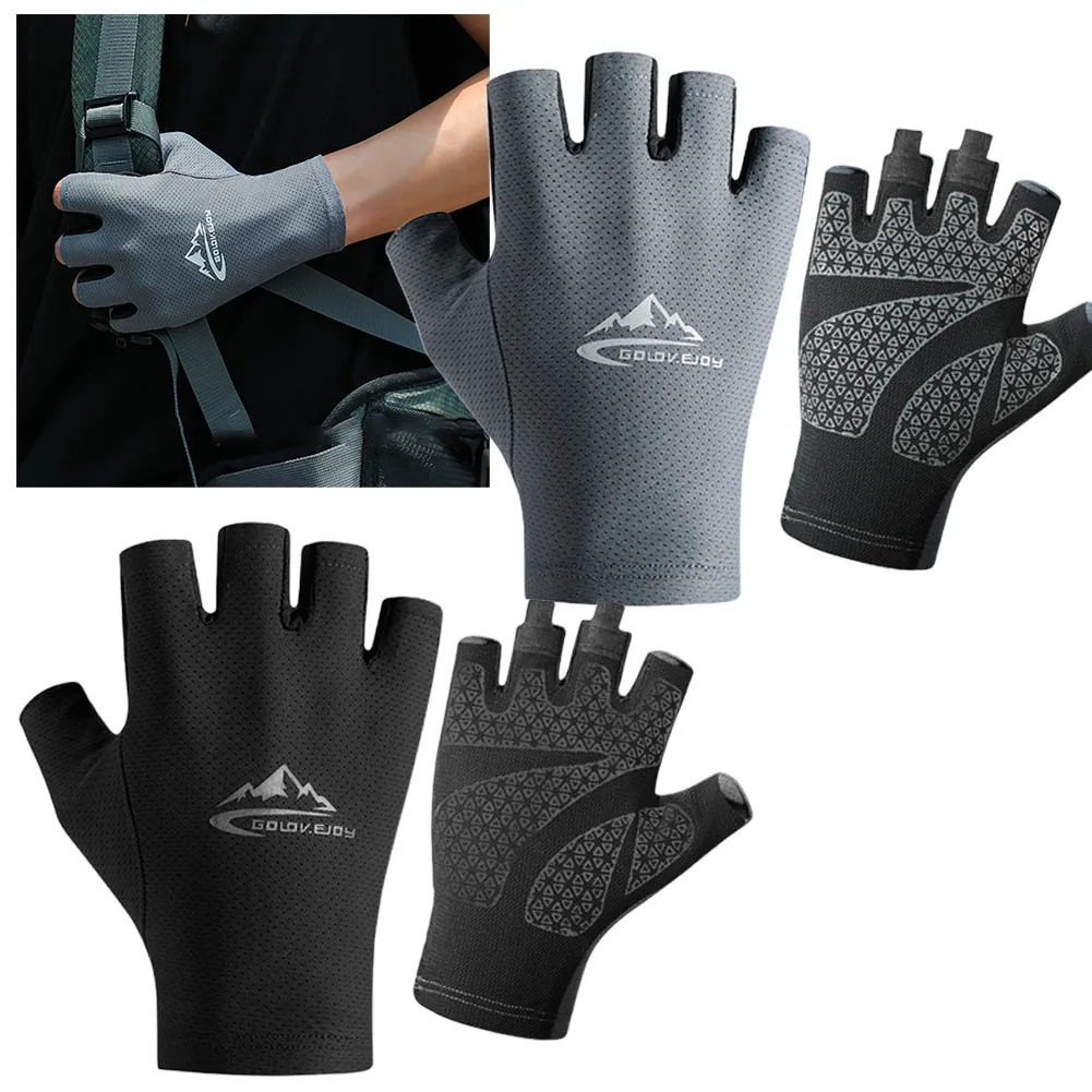 

Half Finger Cycling Gloves Bike Bicycle Fishing UV Protection Ice Silk Gloves Bicycle Accessories Road Mountain Bike Parts