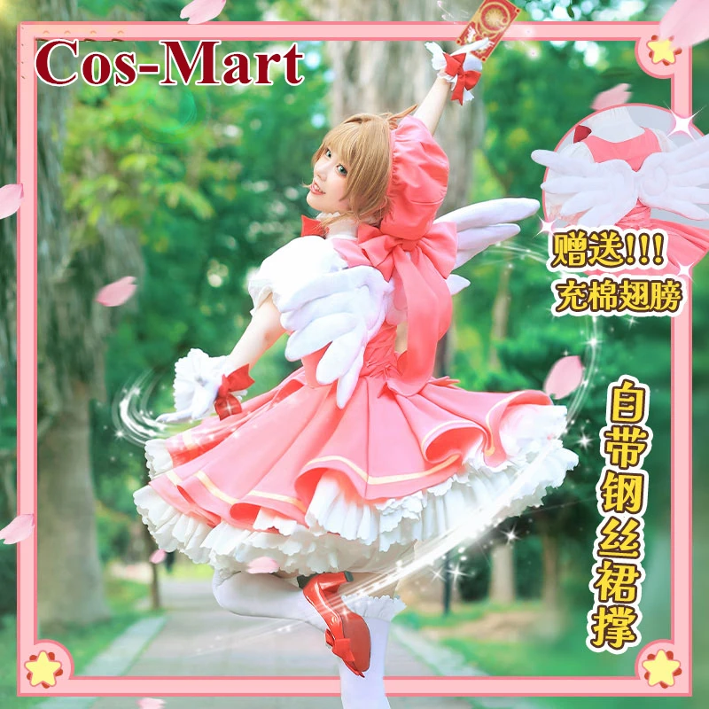 

Cos-Mart Anime Cardcaptor Kinomoto Sakura Cosplay Costume Sweet Red And White Battle Suits Activity Party Role Play Clothing