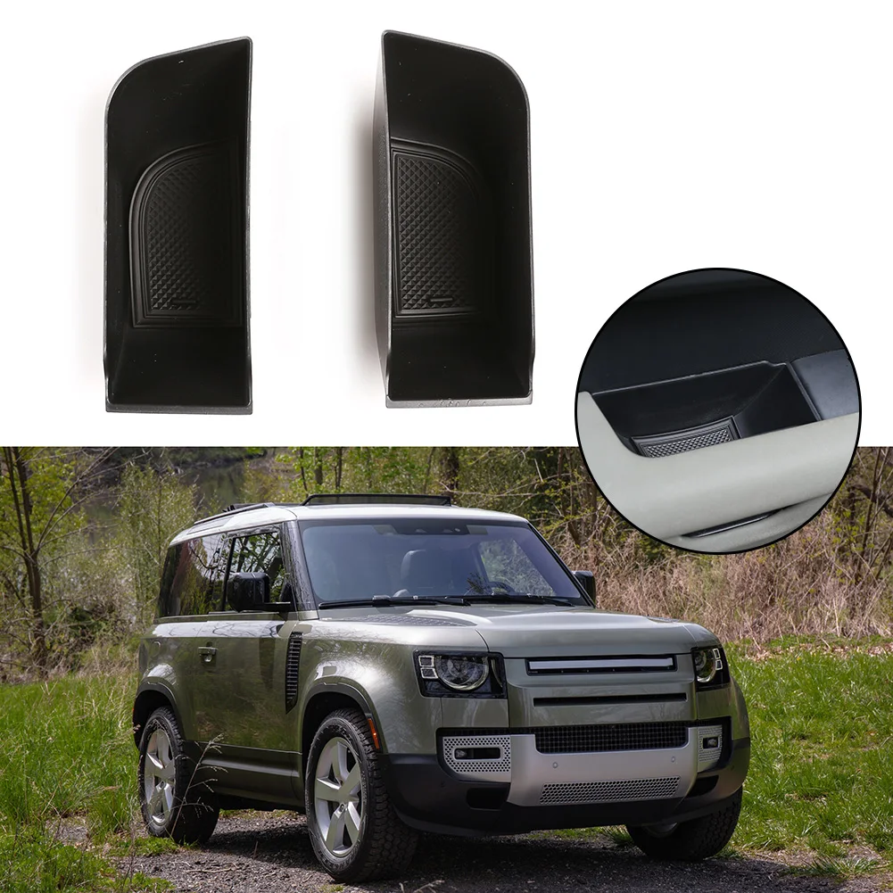 

1 Pair For Land Rover Defender 90 110 Blcak Car Door Storage Box Phone Tray 2020-2023 High-capacity Car Accessories