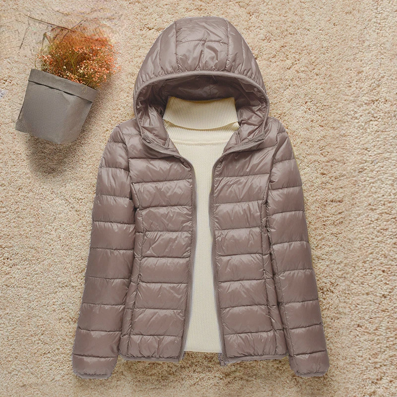 New Women Thin Down Jacket White Duck Down Ultralight Jackets Autumn And Winter Warm Coats Portable Outwear