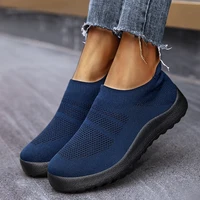 Casual Shoes Women's Sneakers Solid Color Sneakers Women Slip On Sock Ladies Flat Shoes Woman Shoes Woman Vulcanize Shoes 2