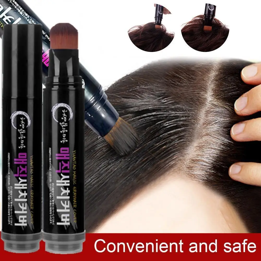 

Temporary Hair Color Brush Temporary White Hair Cover Hair Hair White Color Dyed Pen Disposable Brown Gray Black DIY Brush B5U8