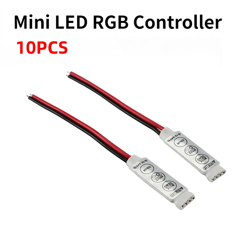 

10pcs DC 12V 24V 3Keys Mini LED RGB Controller Dimmer Driver For RGB 5050/3528/2835/5730/5630/3014 SMD LED Strip Lights