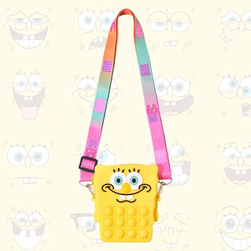 

Spongebob Pop It Bag Push Fidget Toy Silicone Rainbow Sensory Reliver Stress Autism Adult Coin Pouch Purse Toys for Kid Gift Pop