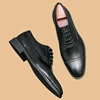 New Black Derby Shoes for Men Round Toe Lace-up Spring Autumn Brown Business Men's Formal Shoes Size 38-44 6