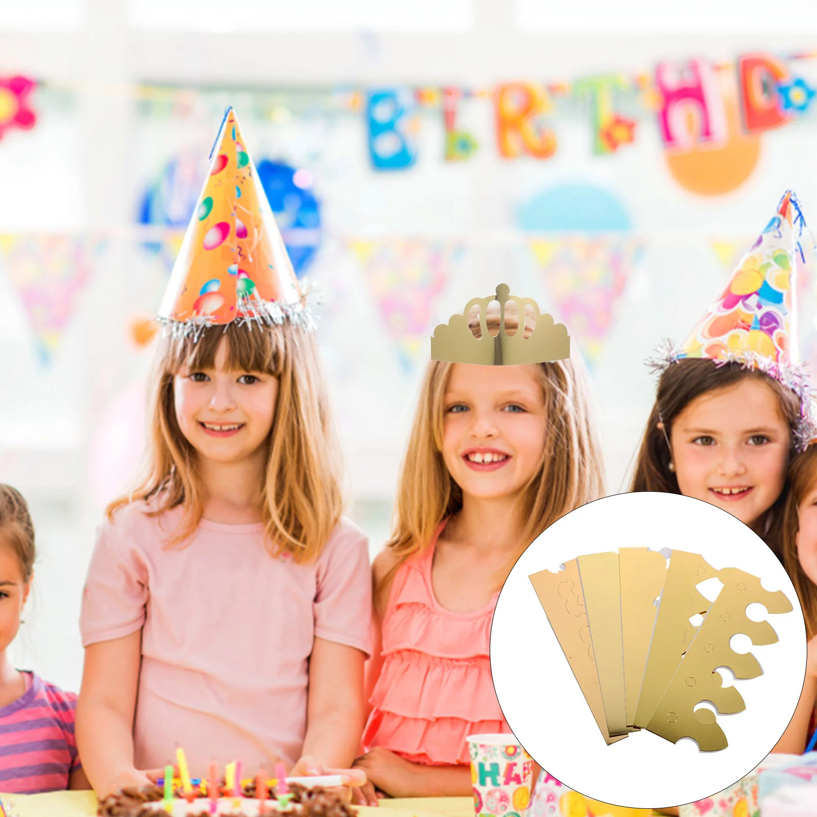 

15pcs Party Paper Crown Hats Birthday Party Crown Caps Foldable Paper Crown Party Headwear
