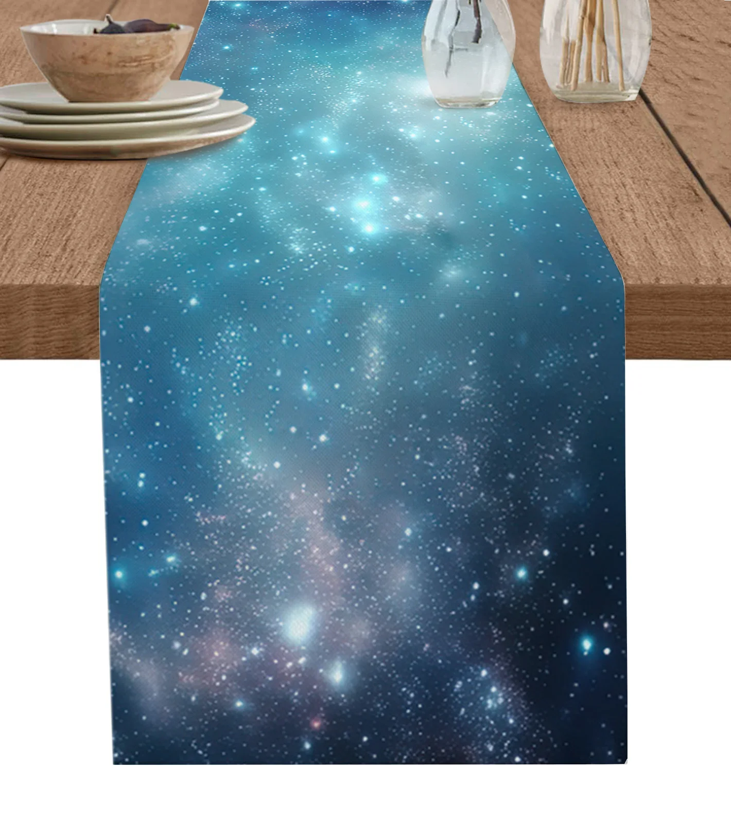 

Starry Sky Stars Milky Way Table Runner Christmas Decoration Tablecloth Wedding Party Decor Table Cover