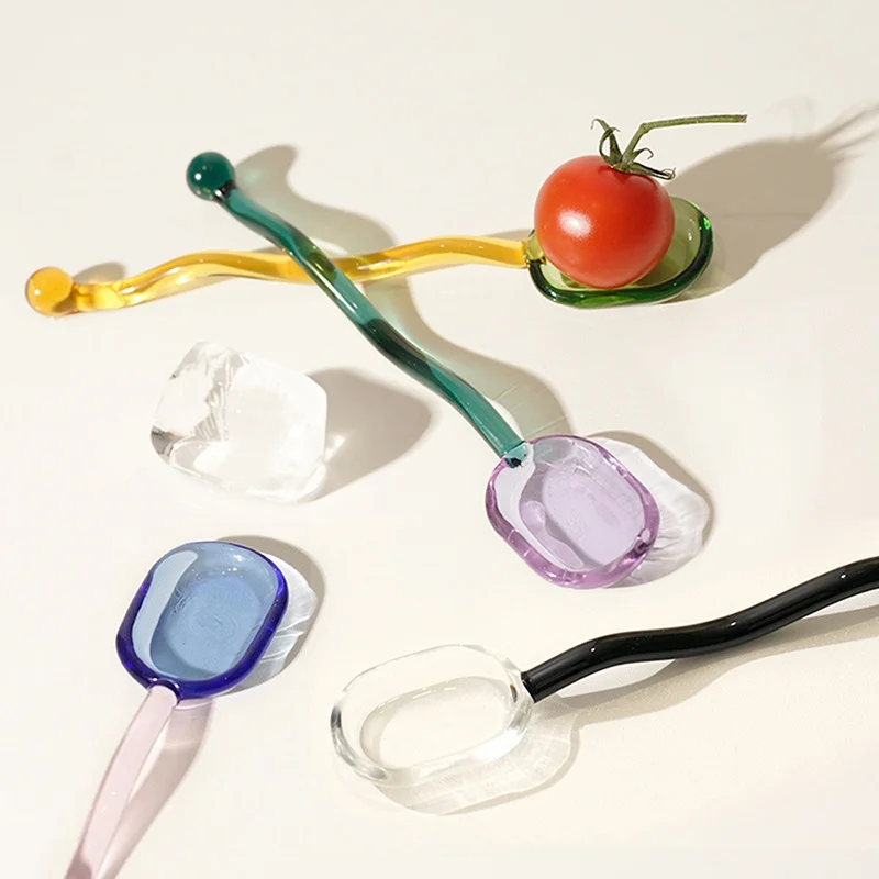 

Candy Tiny Spoon Glass Spoon Eco Friendly Reusable Glass Spoon Cute Coffee Spoons Dessert Spoon
