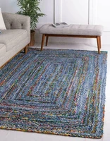 rug denim 100 natural braided style rug reversible modern rustic look area rug living room bedroom decor home