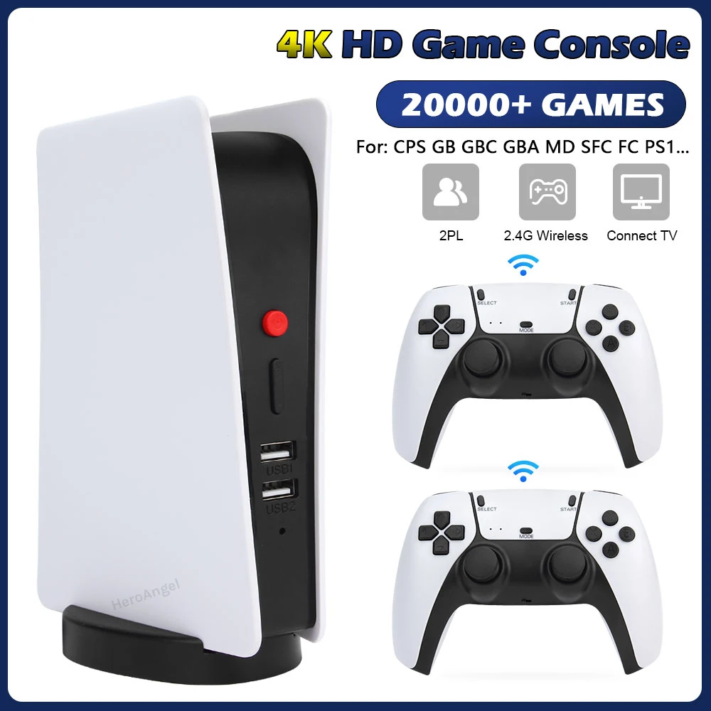 

Новая женская игровая консоль 2,4G, беспроводные геймпады, контроллер 64 Гб/128 ГБ, 20000 бесплатных игр, приставка 4K TV Out для PS1/CBA/MD/FC/SFC