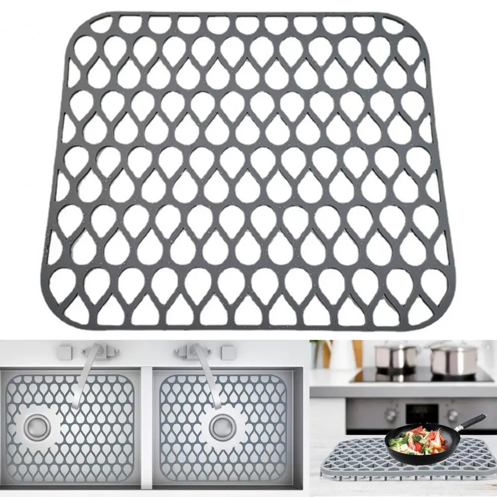 

Привлекательная изоляционная подкладка против царапин дренажная подкладка против столкновений нескользящий полый силиконовый коврик для раковины против ожогов