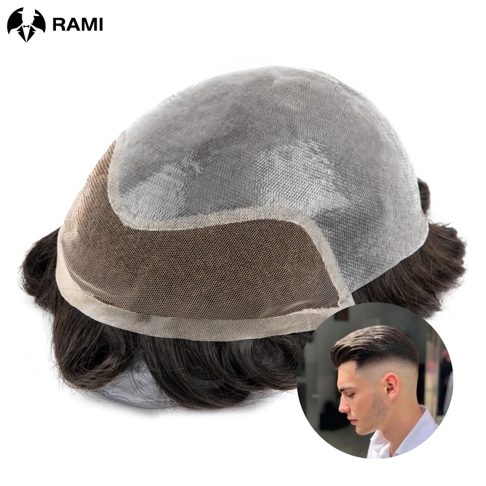 

Bio- Toupee For Men Lace Front Hair System Unit Wig 0.06-0.08mm V Skin Men Toupee Male Hair Prosthesis Natural Hair Wig For Man