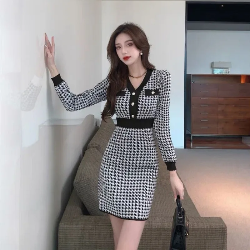 Женское вязаное платье с v-образным вырезом белые женские вязаные крючком платья