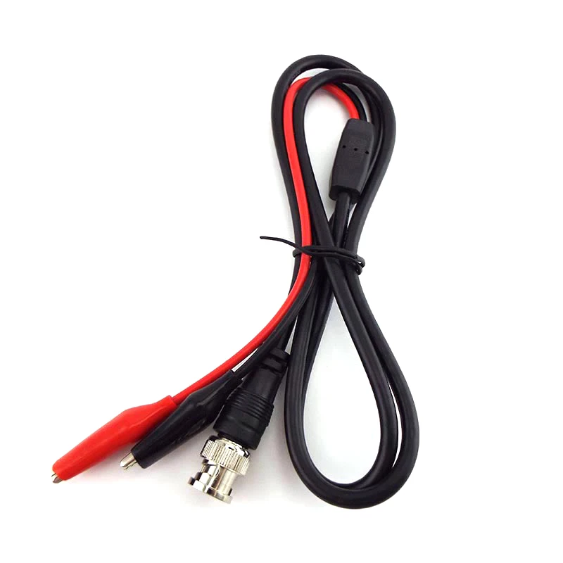 

1M BNC Male Plug to Dual Alligator Clip Oscilloscope Test Probe Lead Cable 5.0mm Crocodile Clips Wire