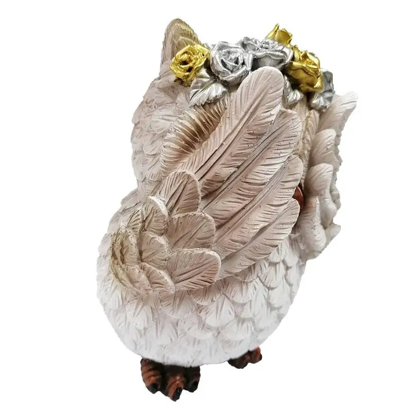 

Fake Owl Sculpture Cute Cartoon Resin Animal Decors Handmade Animal Shaped Decorations For Desktop Home Offices Shelf Bedroom