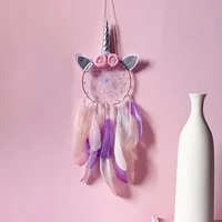 pink unicorn dreamcatcher christmas gift for girl baby shower boho home decor unicorn wall hanging living room bedroom
