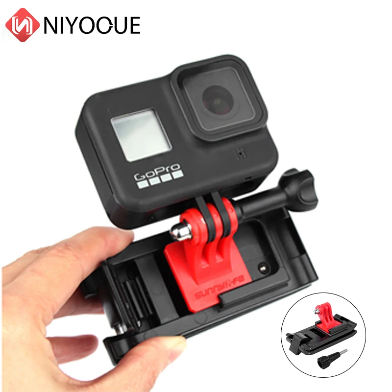Universal Backpack Clamp for Sports Camera Multi Gears Adjustable Buckles Backpack Clips for DJI Action 2/ Insta360 One R