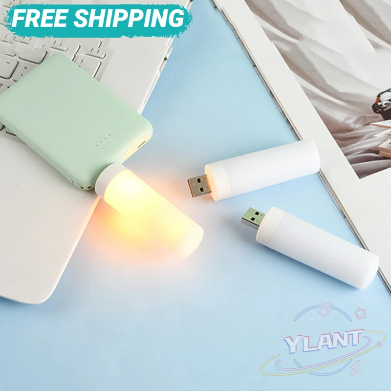

USB Atmosphere Light LED Flame Flashing Candle Lights Book Lamp for Power Bank Camping Lighting Cigarette Lighter Effect Light