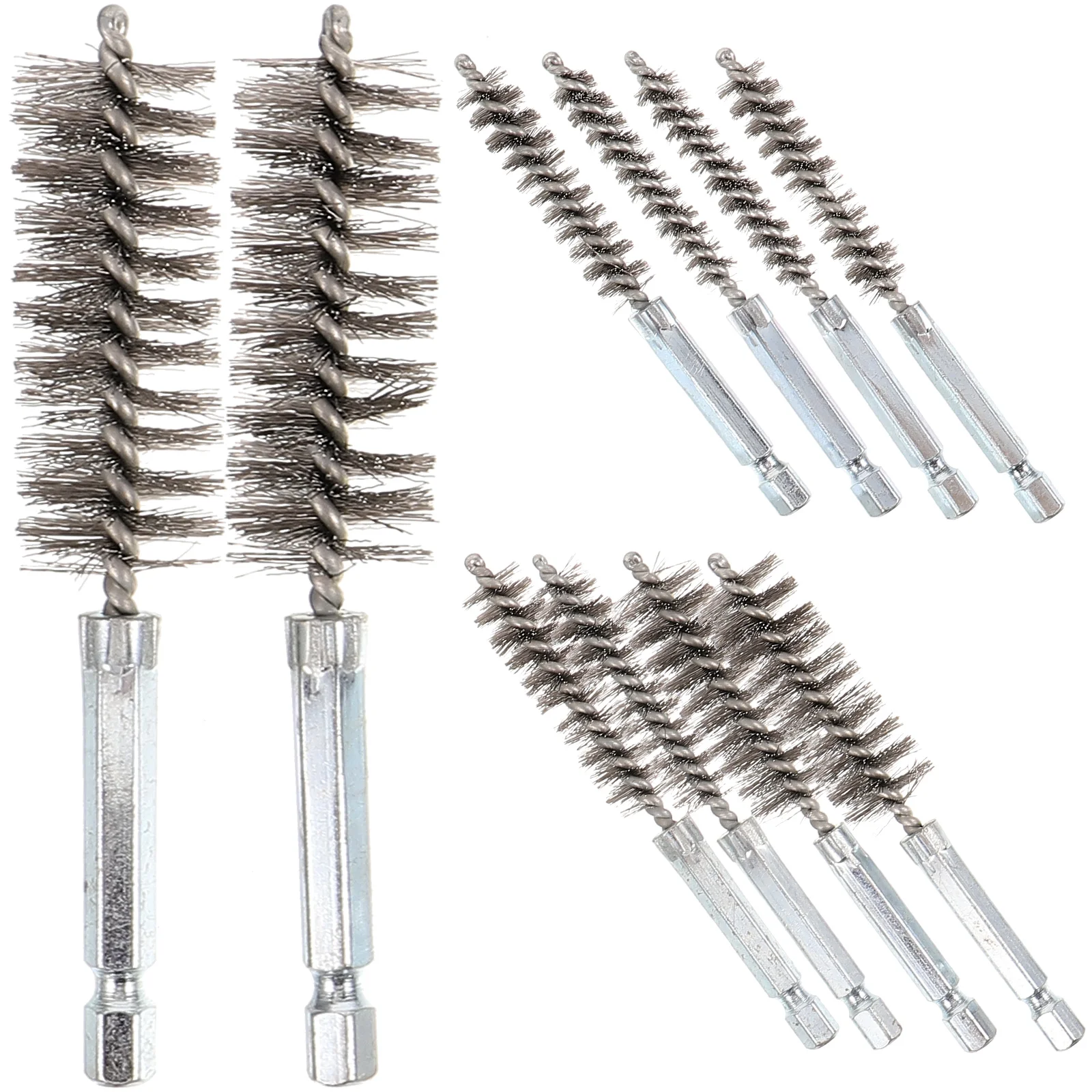 

10 Pcs Pipe Wire Brush Brushes Bore Cleaning Tubular Kit Drill Attachments Steel Tube