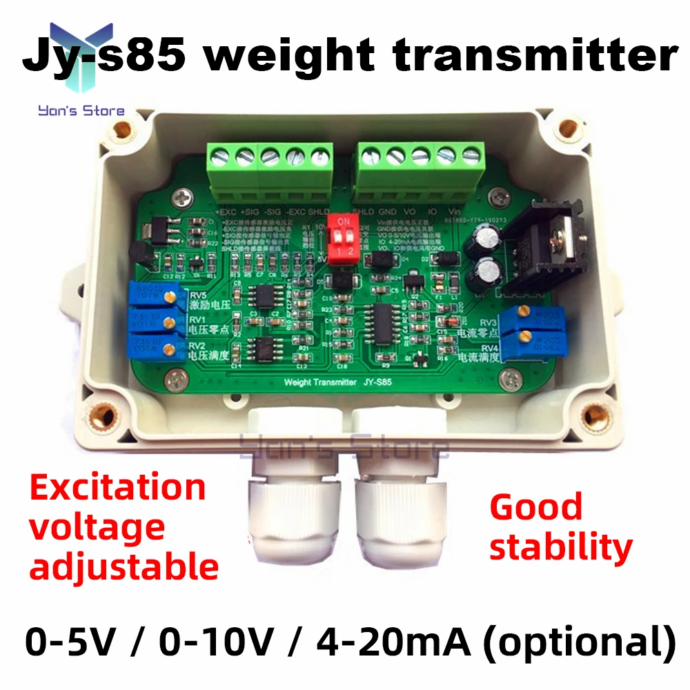 

Full Bridge Weighing Sensor JY-S85 DC 18-26V Current Load Cell Weighing Amplifier weight transmitter 4-20mA 0-5V/0-10V output