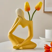 Ins Style Creative Vase Abstract Art Figure Niche Sense Living Room Flower Arrangement TV Cabinet Desktop Decoration