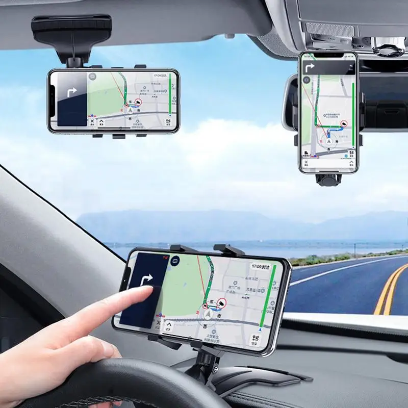 

Универсальный автомобильный держатель для телефона с креплением на приборную панель, яркий держатель на 360 градусов, солнцезащитный козырек для зеркала заднего вида в автомобиле, кронштейн для GPS-навигации