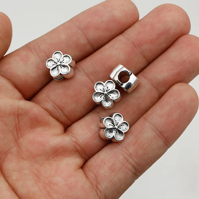 

20 шт./партия, бусины с большим отверстием, 10x7 мм