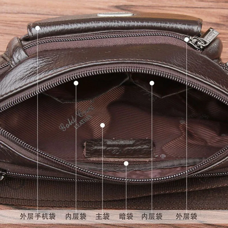 Men Genuine Leather Fanny Waist Bag Travel Hip Belt Cell Phone Case Purse Single Back Pack  Sling Chest Day Pack New
