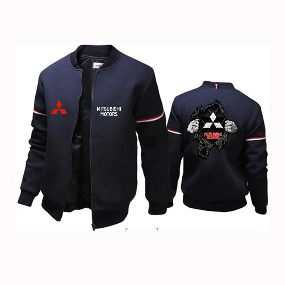 

2023 Spring Autumn Motorcycle For mitsubishi Logo Print Solid Color High-Quality Zipper Design Sweatshirt Popular Cardigan Coats