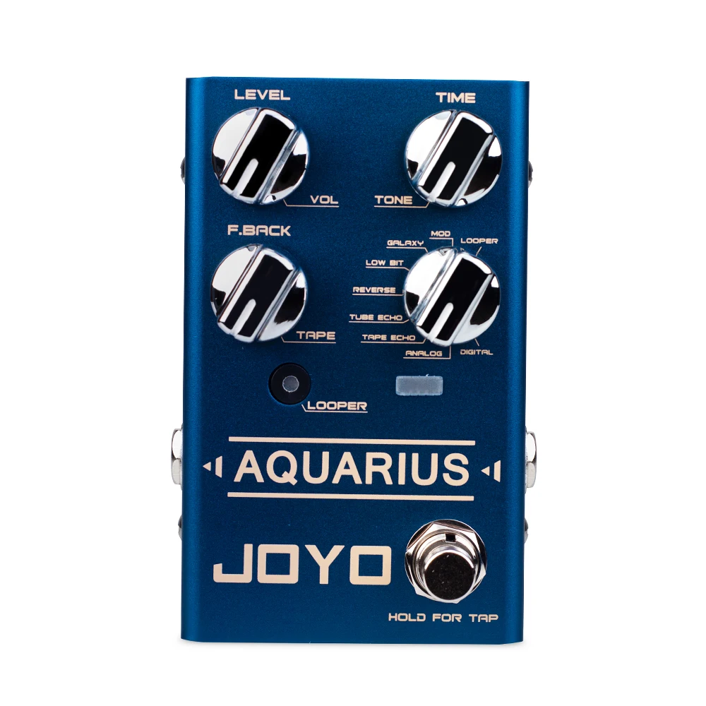 JOYO R-07 AQUARIUS Digital Delay Pedal 8 Delay Effects Features Looper Function with 5 Minutes Recording Time Guitar Pedals