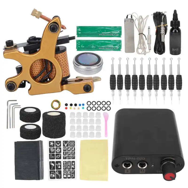 

Tattoo Machine Kit Professional Clip Cord Tattoo Bandage Coil Tattoo Machine Practice Skin for Home for Tattoo Salon for Tattoo