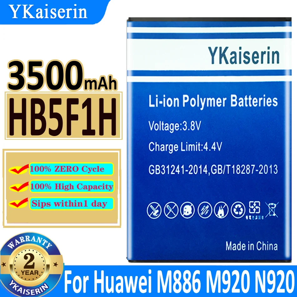 Аккумулятор ykaisсеребрин HB5F1H 3500 мАч для Huawei Ascend U8860 Honor M886 M920 N920 Glory Mercury Batterij + Track NO