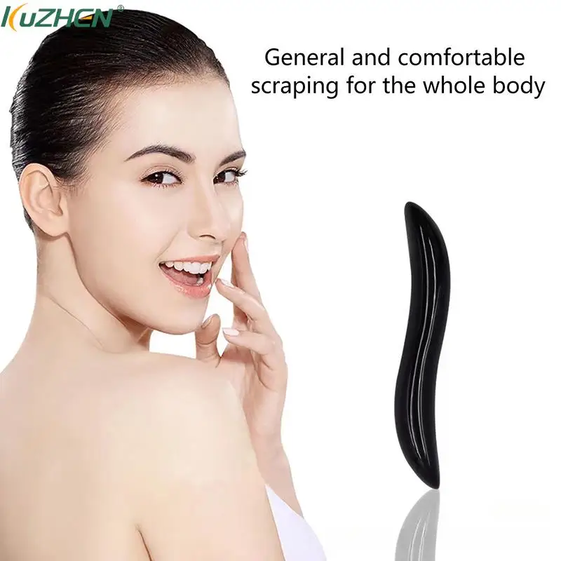 

1pc Obsidian Gua Sha Scraping Facial Massage Tool Natural Jade Stone Board for SPA Acupuncture Therapy Trigger Point for Body