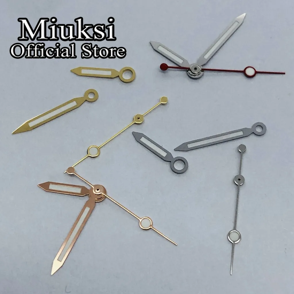 Фото Miuksi серебряные золотые часы руки зеленые светящиеся стрелки подходит для NH35 NH36 ETA2824 2836 Miyota8205 8215 821A Mingzhu DG2813 3804 механизм №3