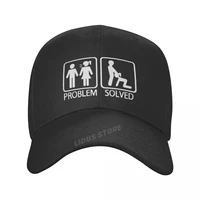 problem solved baseball cap funny humor spoof inspired design men dad hat leisure adjustable snapback hat gorras