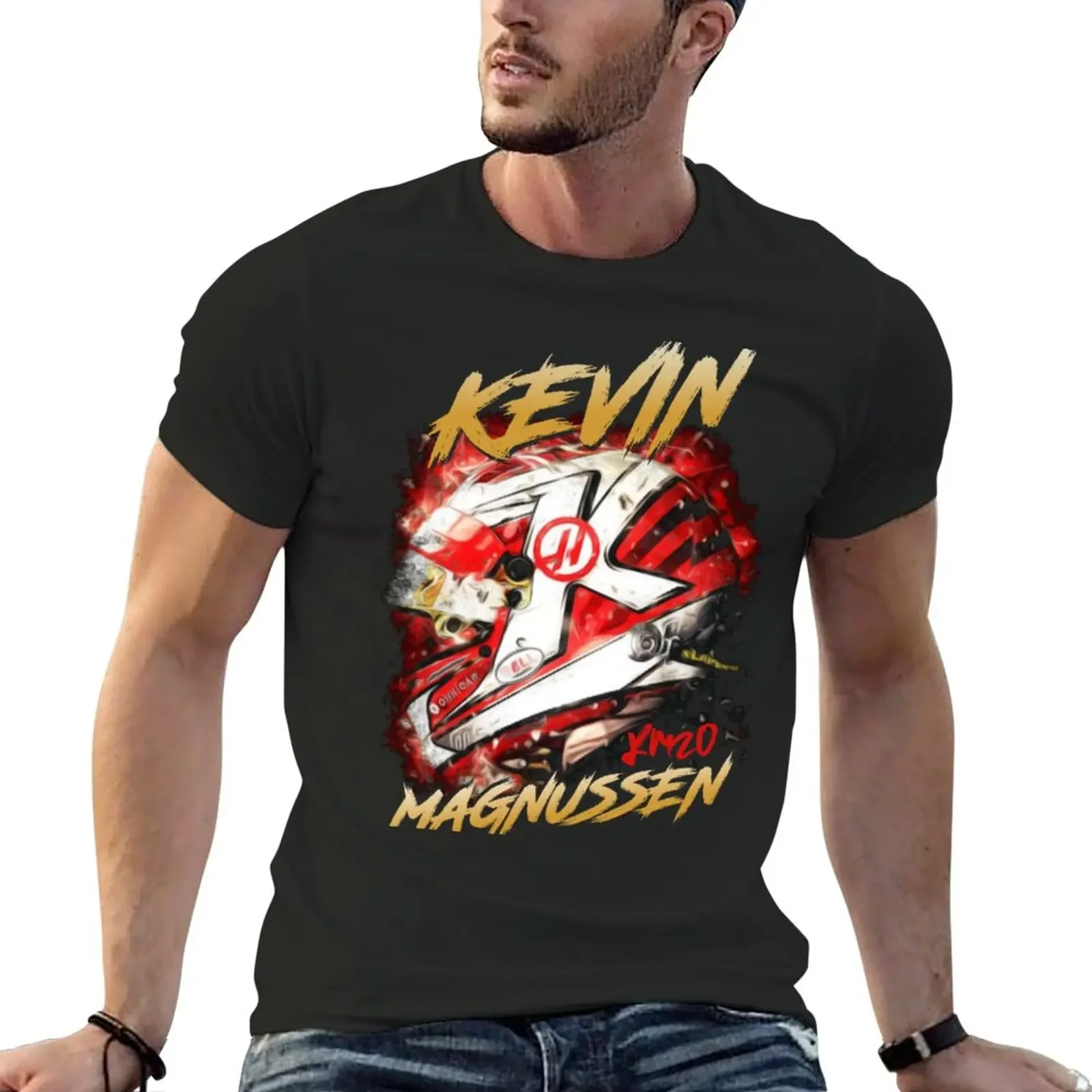 Новые футболки KEVIN MAGNUSSEN с аниме принтом животных для мальчиков мужские высшего